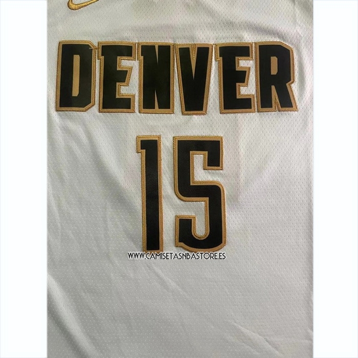 Nikola Jokic NO 15 Camiseta Denver Nuggets Ciudad 2023 NBA Finals Blanco